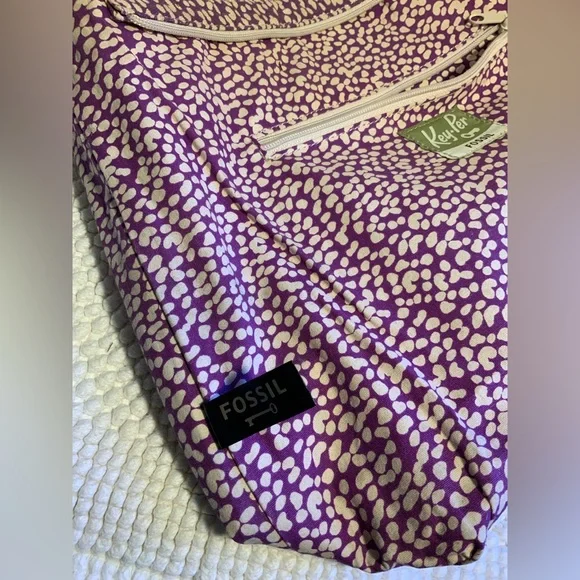 FOSSIL COATED CANVAS & LEATHER BAG - Picture 5 of 12